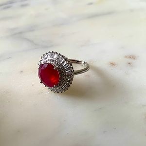 Vintage Ruby Cocktail Ring Size 6 with Appraisal Certificate